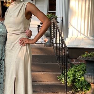 Tan cowl neck dress - worn once to a wedding